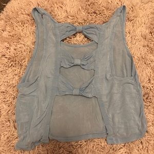 Baby blue brandy melville bow back tank